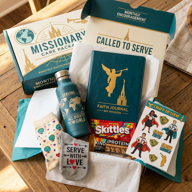 MissionaryBoxes care package with custom printed items
